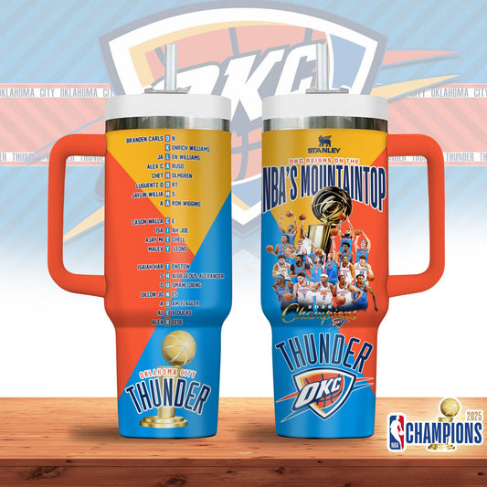 Oklahoma City Thunder 40OZ Stainless Steel Tumbler With Handle