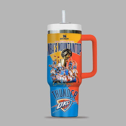 Oklahoma City Thunder 40OZ Stainless Steel Tumbler With Handle