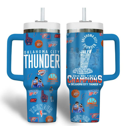 Oklahoma City Thunder 40OZ Stainless Steel Tumbler With Handle
