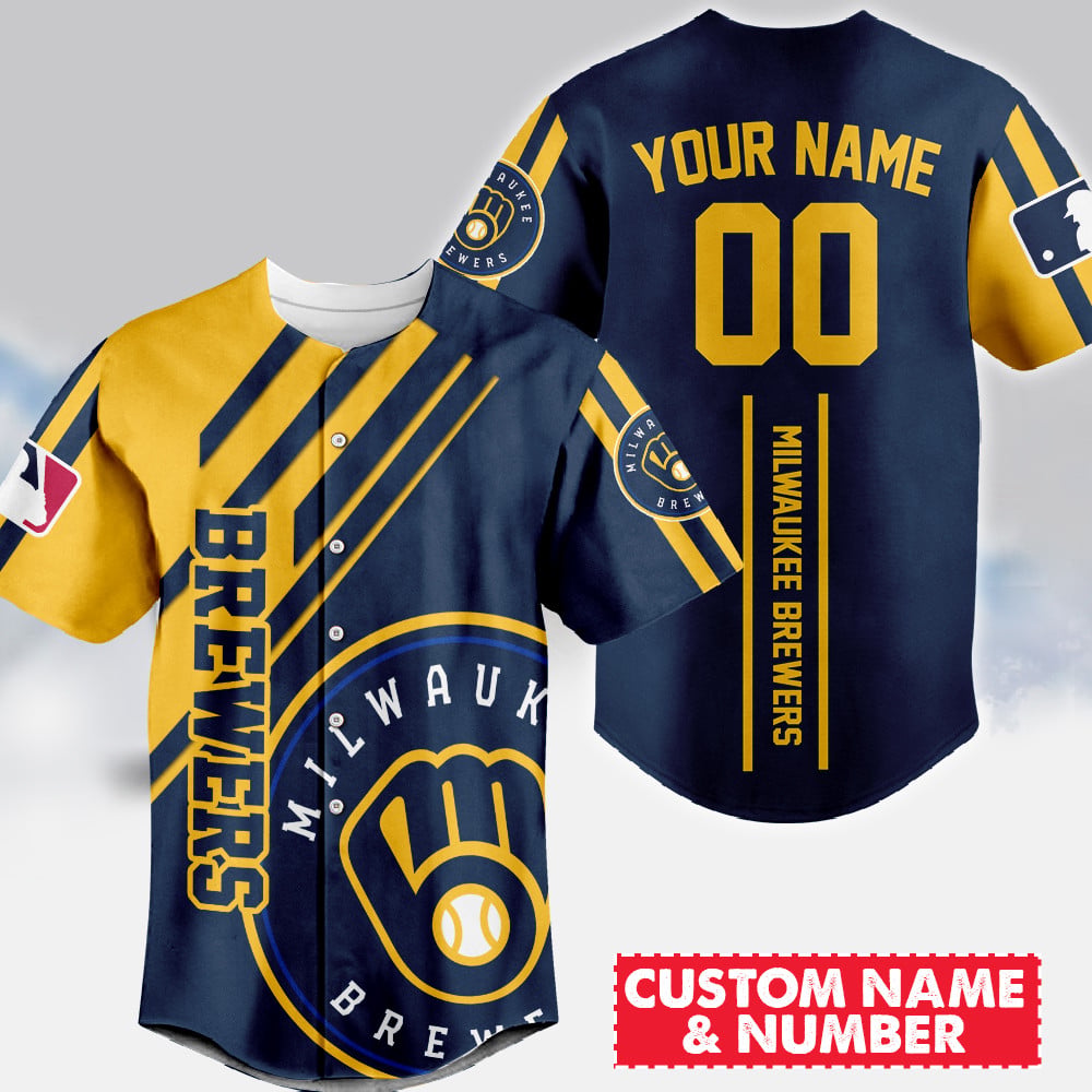 LIMITED EDITION - NEW CUSTOMIZED MLB15 MBS MILWAUKEE BREWERS BASEBALL JERSEY