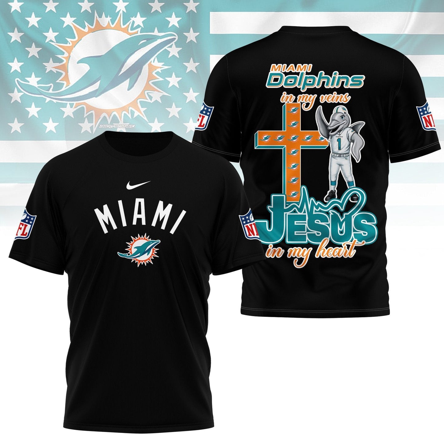 LIMITED EDITION - NEW PREMIUM NFL19 MDP MIAMI DOLPHINS UNISEX T-SHIRT