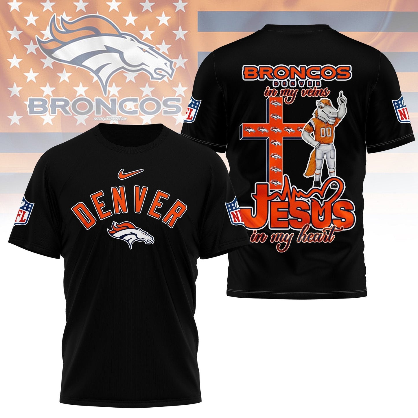 LIMITED EDITION - NEW PREMIUM NFL13 DVB DENVER BRONCOS UNISEX T-SHIRT