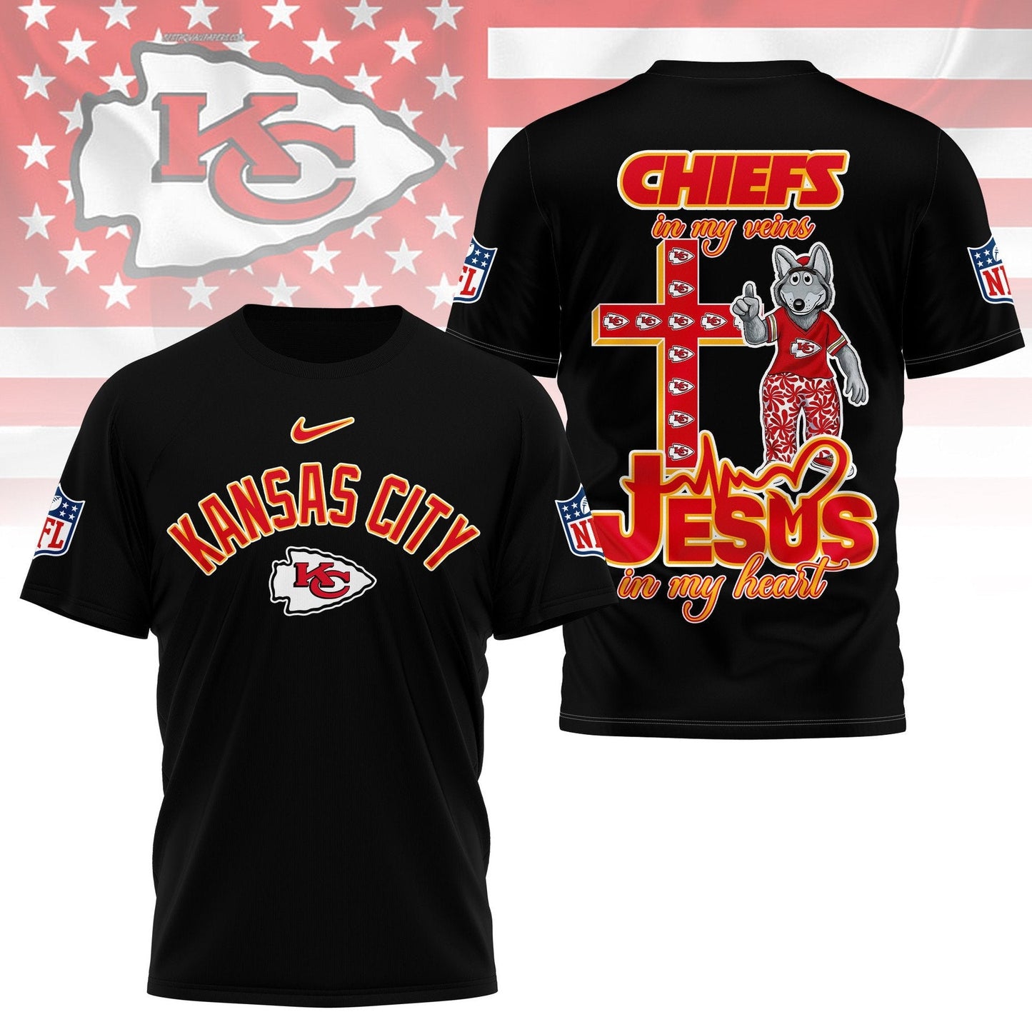 LIMITED EDITION - NEW PREMIUM NFL01 KCC KANSAS CITY CHIEFS UNISEX T-SHIRT