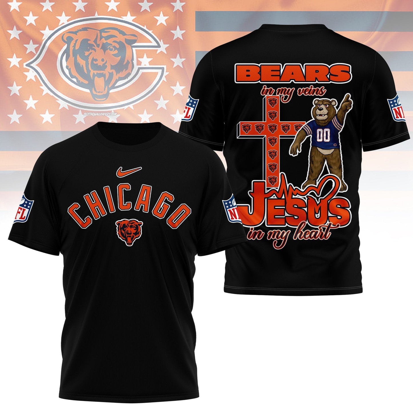 LIMITED EDITION - NEW PREMIUM NFL26 CCB CHICAGO BEARS UNISEX T-SHIRT