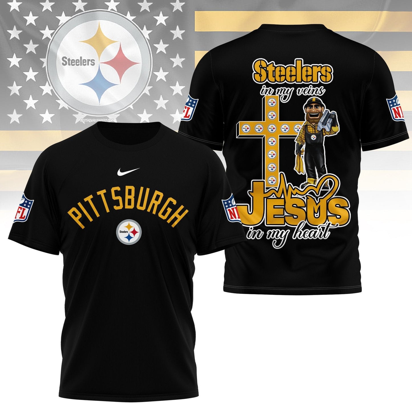 LIMITED EDITION - NEW PREMIUM NFL14 PSB PITTSBURGH STEELERS UNISEX T-SHIRT