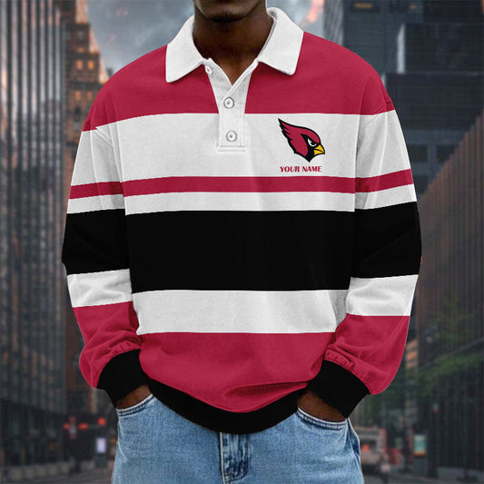 LIMITED EDITION - NEW CUSTOMIZED NFL20 ARC ARIZONA CARDINALS MEN LONG SLEEVE POLO