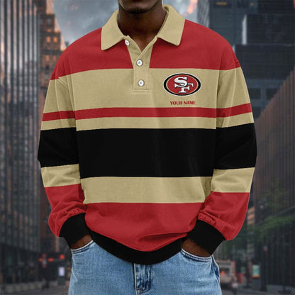 LIMITED EDITION - NEW CUSTOMIZED NFL11 SF49 SAN FRANCISCO 49ERS MEN LONG SLEEVE POLO