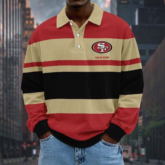 LIMITED EDITION - NEW CUSTOMIZED NFL11 SF49 SAN FRANCISCO 49ERS MEN LONG SLEEVE POLO
