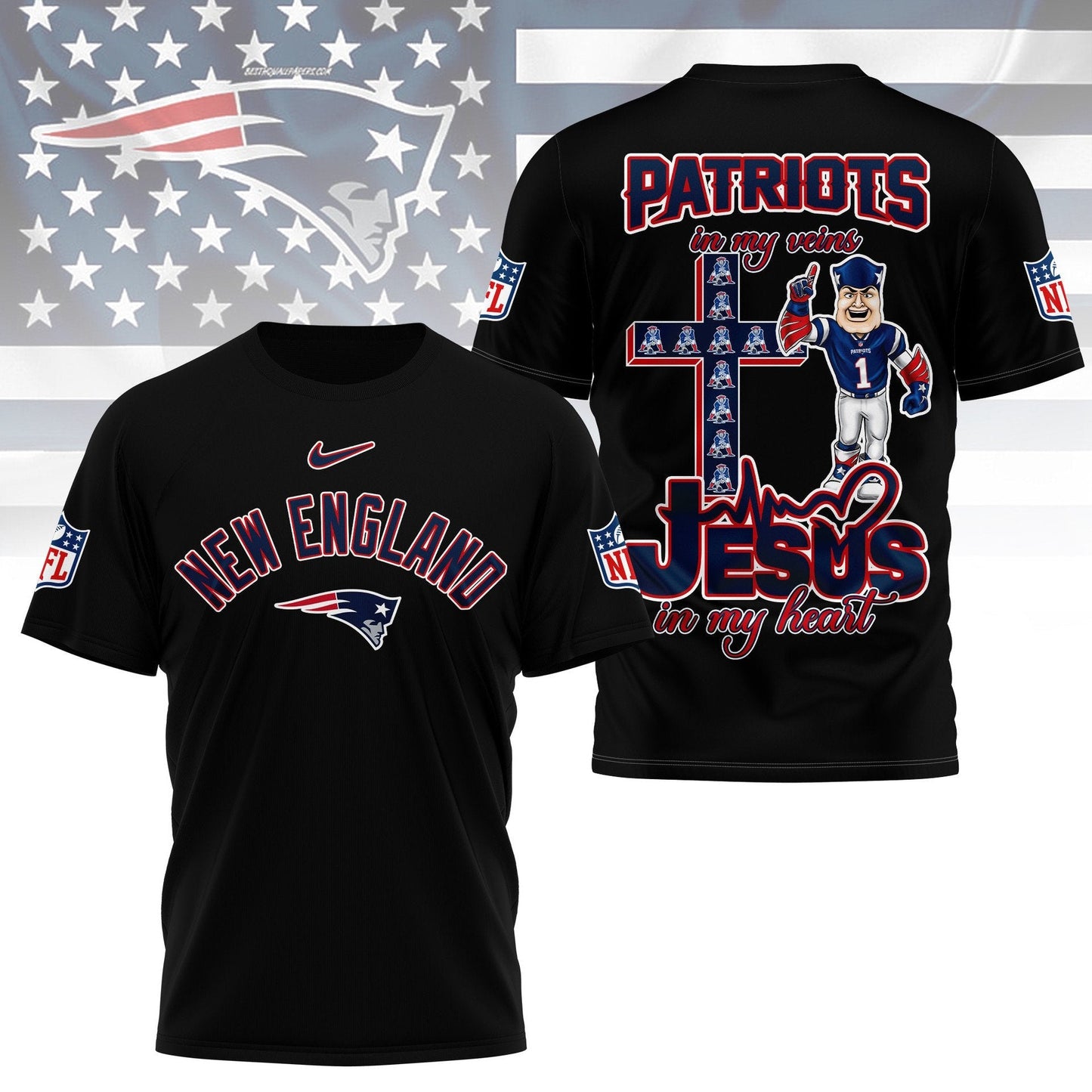 LIMITED EDITION - NEW PREMIUM NFL27 NEP NEW ENGLAND PATRIOTS UNISEX T-SHIRT