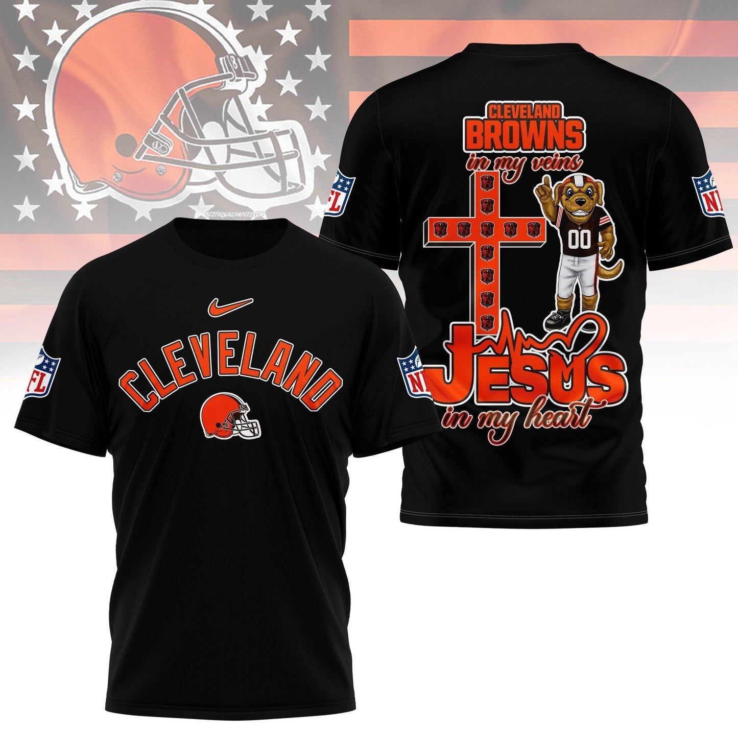 LIMITED EDITION - NEW PREMIUM NFL29 CLB CLEVELAND BROWNS UNISEX T-SHIRT
