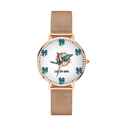LIMITED EDITION - NEW CUSTOMIZED NFL19 MDP MIAMI DOLPHINS HAND WATCH