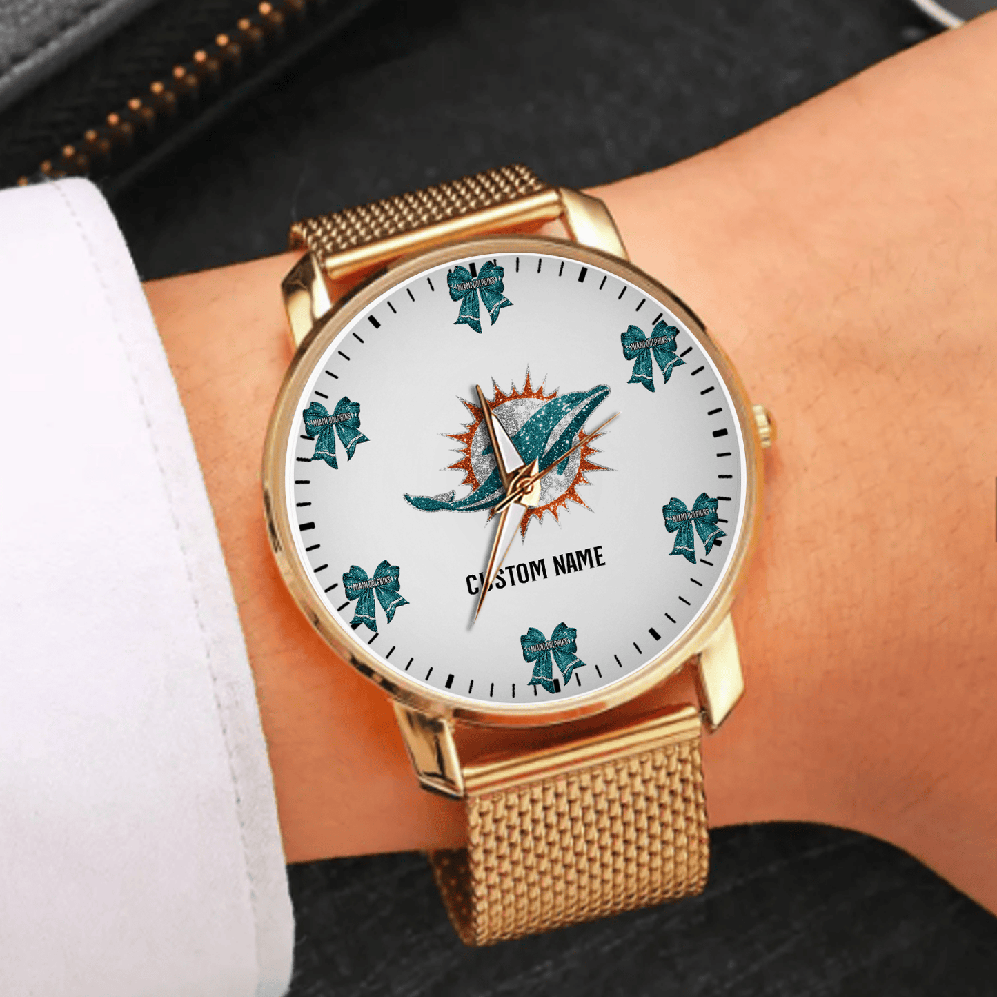 LIMITED EDITION - NEW CUSTOMIZED NFL19 MDP MIAMI DOLPHINS HAND WATCH