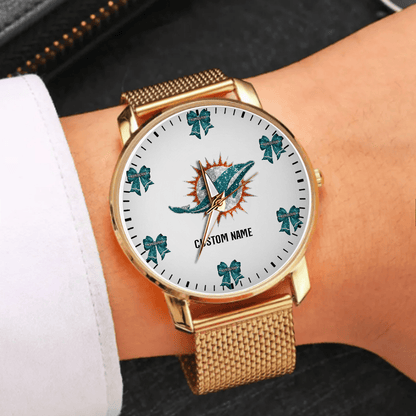 LIMITED EDITION - NEW CUSTOMIZED NFL19 MDP MIAMI DOLPHINS HAND WATCH