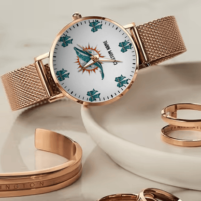 LIMITED EDITION - NEW CUSTOMIZED NFL19 MDP MIAMI DOLPHINS HAND WATCH