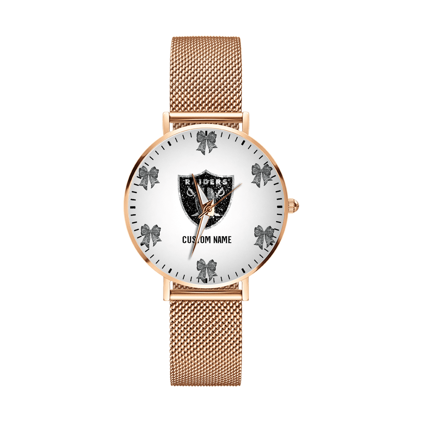 LIMITED EDITION - NEW CUSTOMIZED NFL07 LVR LAS VEGAS RAIDERS HAND WATCH