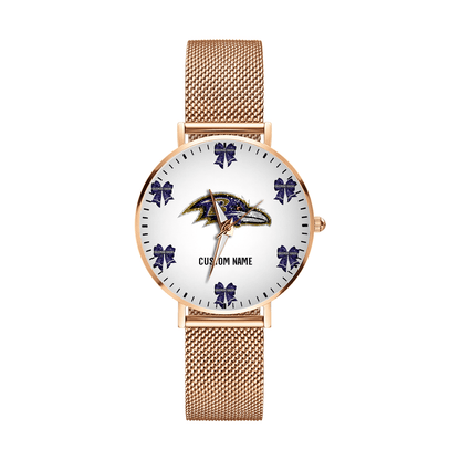 LIMITED EDITION - NEW CUSTOMIZED NFL28 BTR BALTIMORE RAVENS HAND WATCH