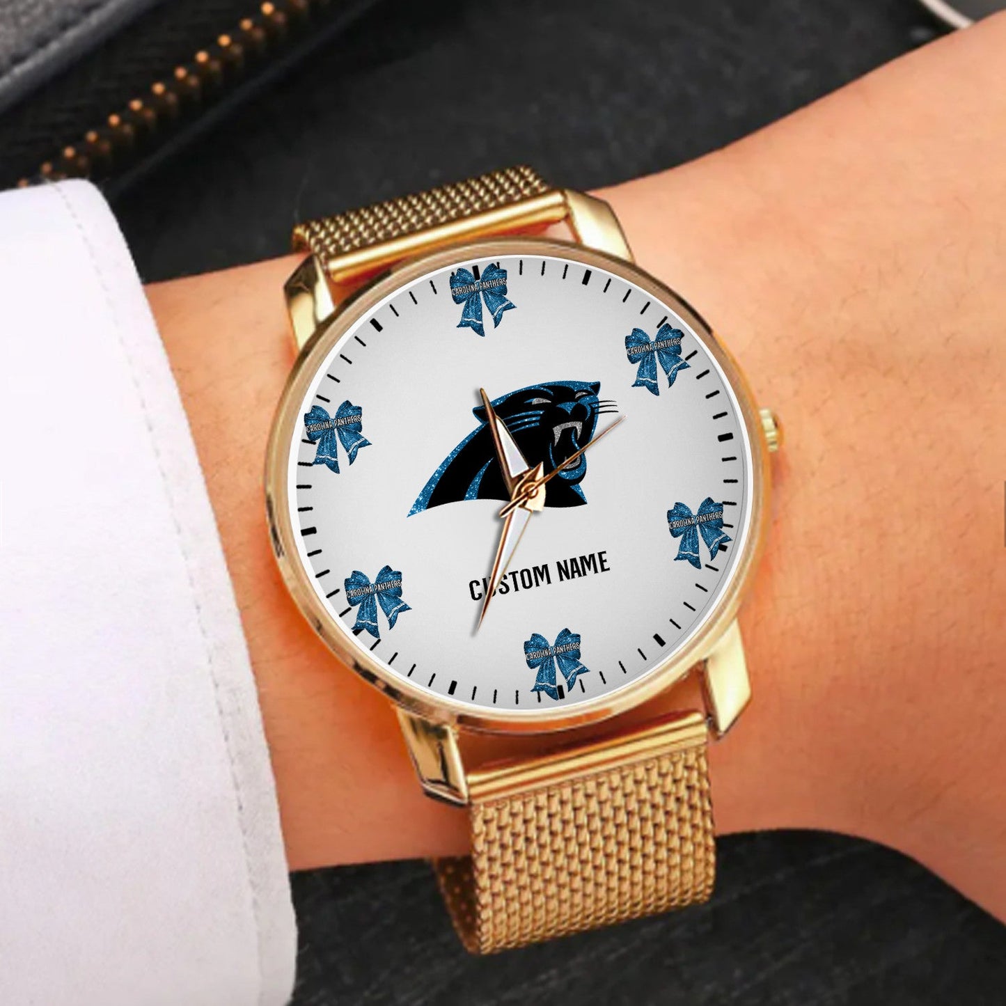 LIMITED EDITION - NEW CUSTOMIZED NFL23 CLP CAROLINA PANTHERS HAND WATCH