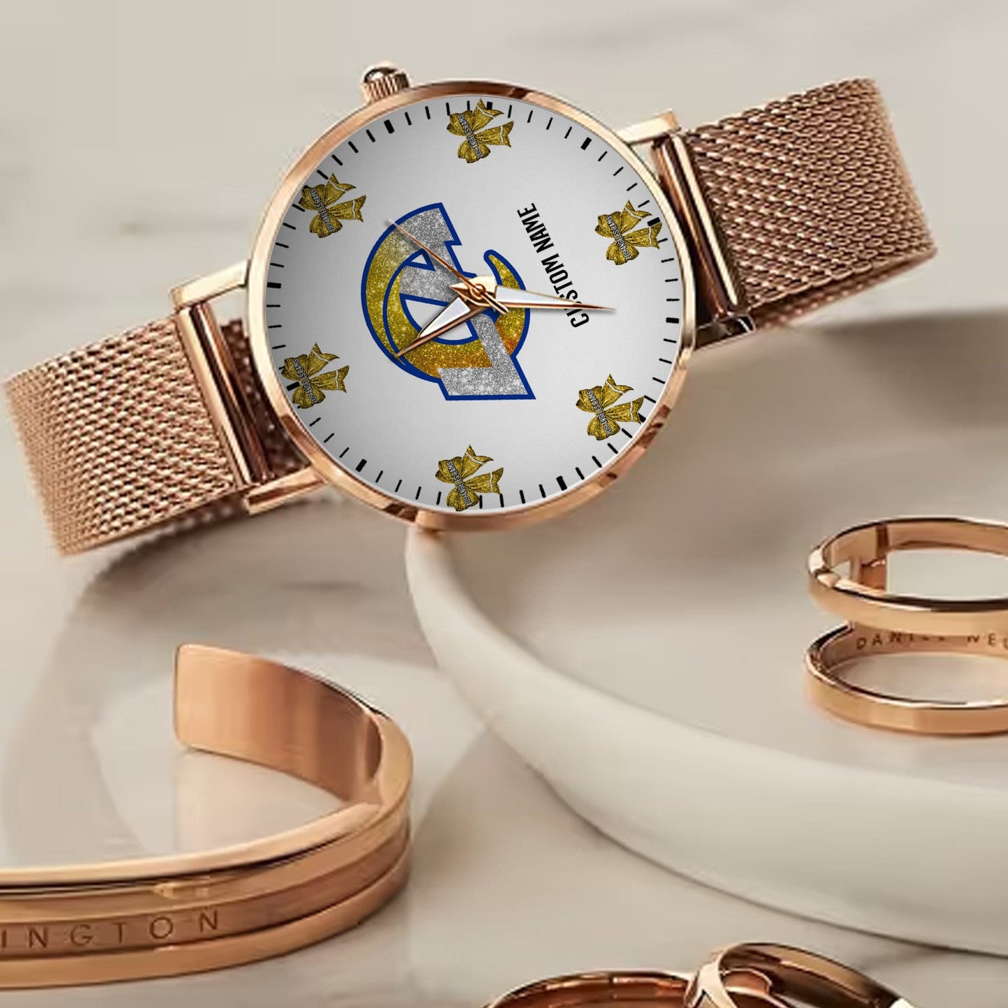 LIMITED EDITION - NEW CUSTOMIZED NFL22 LAR LOS ANGELES RAMS HAND WATCH