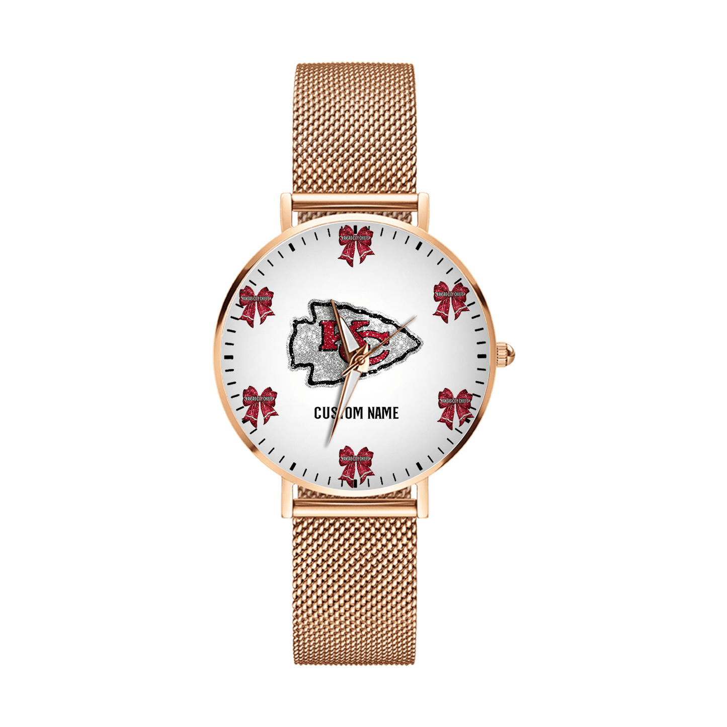 LIMITED EDITION - NEW CUSTOMIZED NFL01 KCC KANSAS CITY CHIEFS HAND WATCH