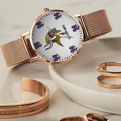 LIMITED EDITION - NEW CUSTOMIZED NFL05 MVK MINNESOTA VIKINGS HAND WATCH