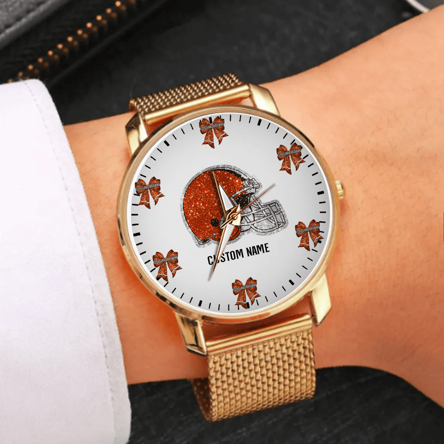 LIMITED EDITION - NEW CUSTOMIZED NFL29 CLB CLEVELAND BROWNS HAND WATCH