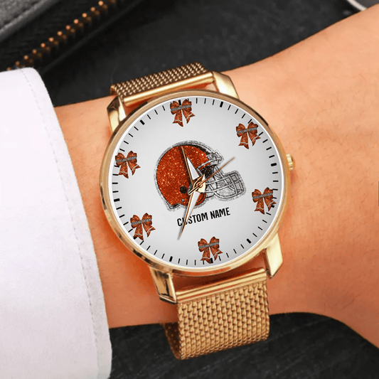 LIMITED EDITION - NEW CUSTOMIZED NFL29 CLB CLEVELAND BROWNS HAND WATCH