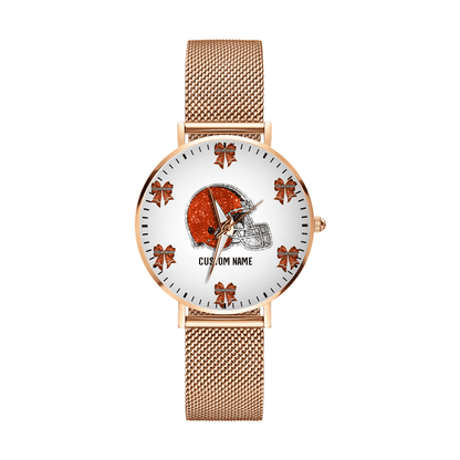 LIMITED EDITION - NEW CUSTOMIZED NFL29 CLB CLEVELAND BROWNS HAND WATCH
