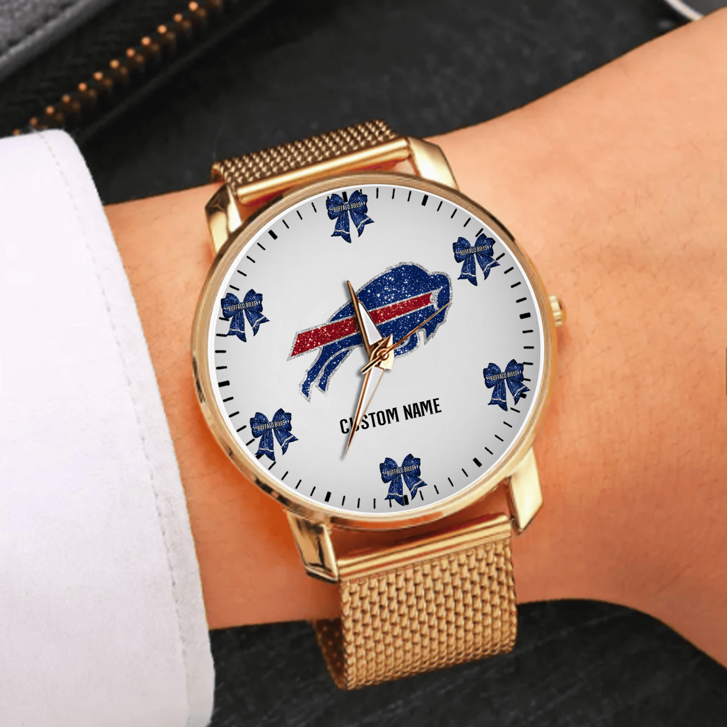 LIMITED EDITION - NEW CUSTOMIZED NFL03 BFB BUFFALO BILLS HAND WATCH