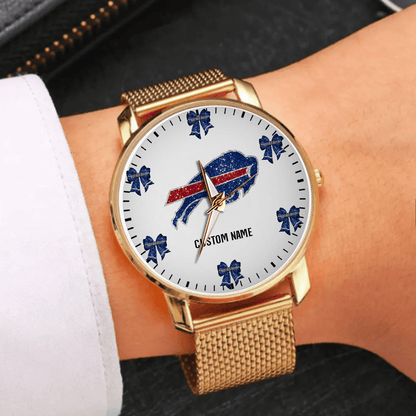 LIMITED EDITION - NEW CUSTOMIZED NFL03 BFB BUFFALO BILLS HAND WATCH