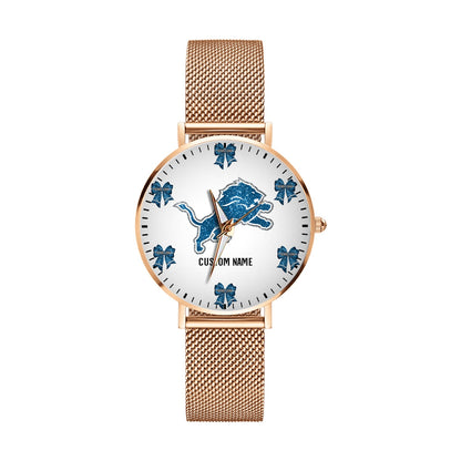 LIMITED EDITION - NEW CUSTOMIZED NFL04 DTL DETROIT LIONS HAND WATCH
