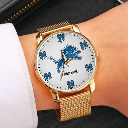 LIMITED EDITION - NEW CUSTOMIZED NFL04 DTL DETROIT LIONS HAND WATCH