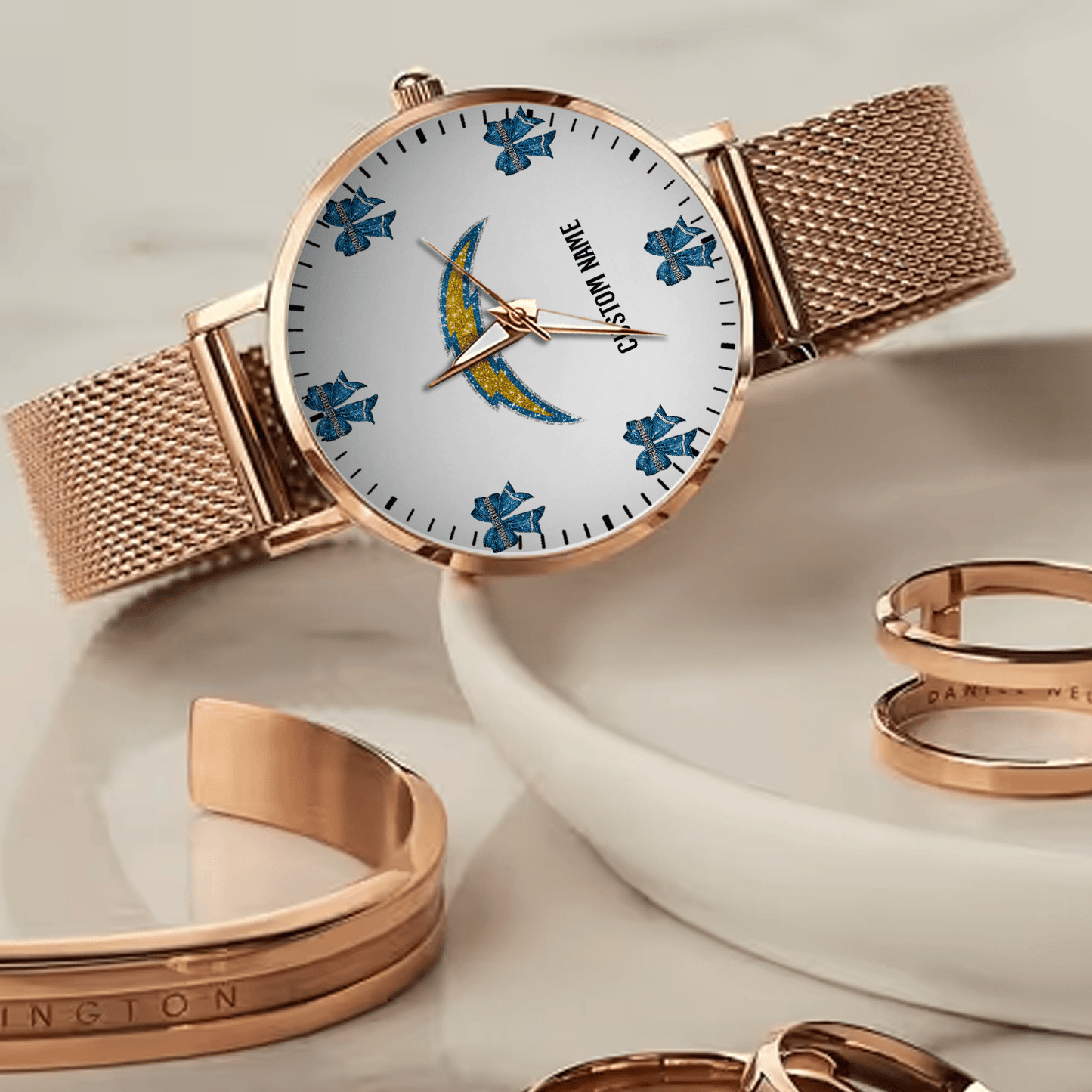LIMITED EDITION - NEW CUSTOMIZED NFL09 LAC LOS ANGELES CHARGERS HAND WATCH
