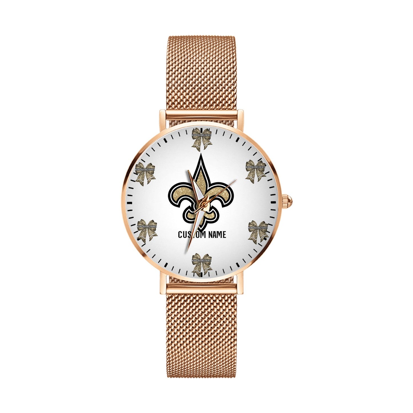 LIMITED EDITION - NEW CUSTOMIZED NFL24 NOS NEW ORLEANS SAINTS HAND WATCH