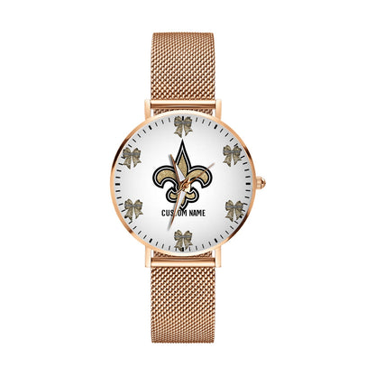LIMITED EDITION - NEW CUSTOMIZED NFL24 NOS NEW ORLEANS SAINTS HAND WATCH