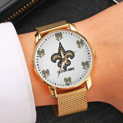 LIMITED EDITION - NEW CUSTOMIZED NFL24 NOS NEW ORLEANS SAINTS HAND WATCH