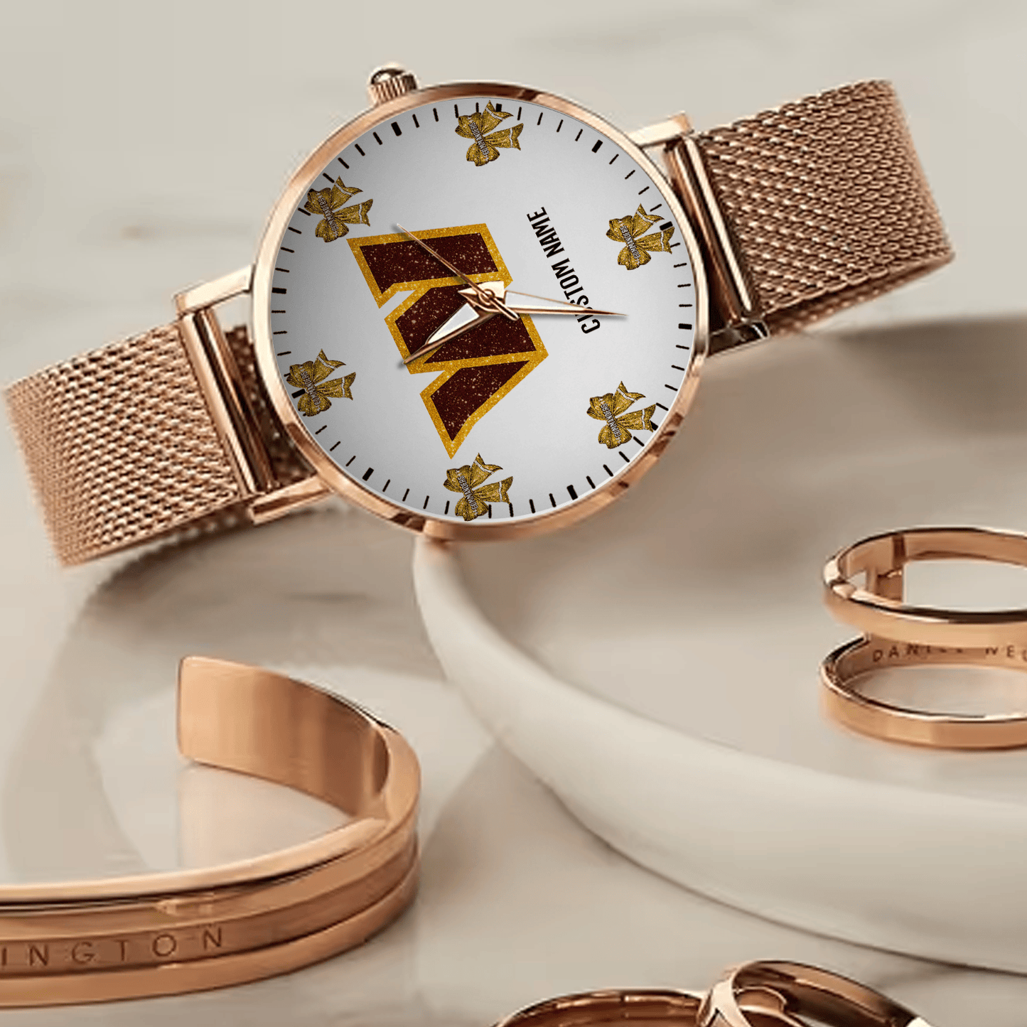 LIMITED EDITION - NEW CUSTOMIZED NFL12 WTC WASHINGTON COMMANDERS HAND WATCH