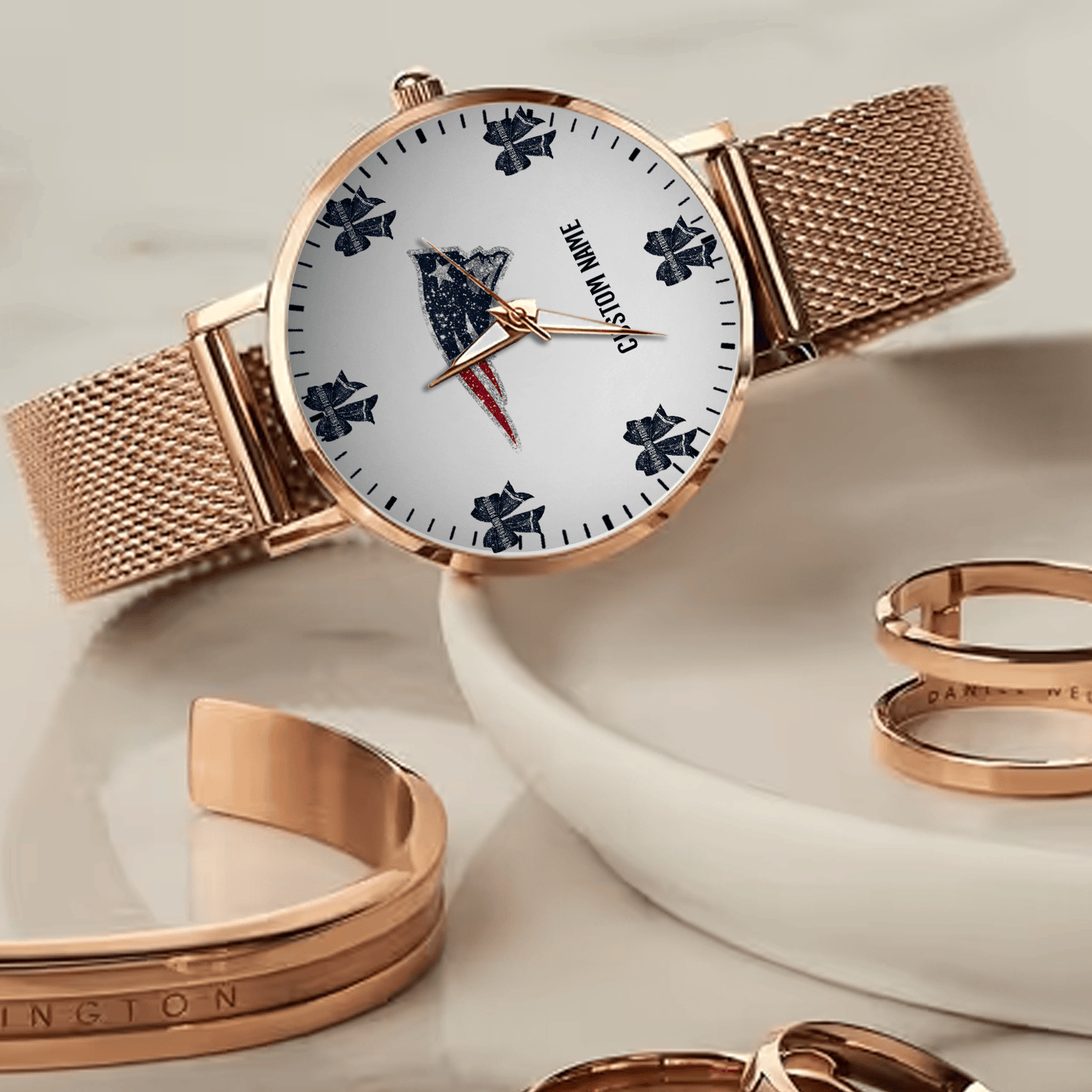LIMITED EDITION - NEW CUSTOMIZED NFL27 NEP NEW ENGLAND PATRIOTS HAND WATCH