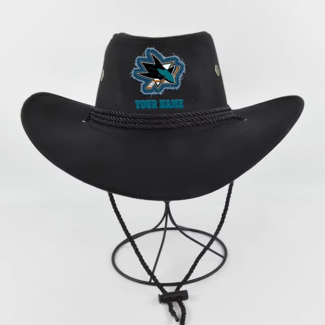 LIMITED EDITION - NEW CUSTOMIZED NHL32 SJS SAN JOSE SHARKS COWBOY HAT
