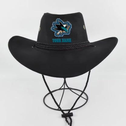 LIMITED EDITION - NEW CUSTOMIZED NHL32 SJS SAN JOSE SHARKS COWBOY HAT