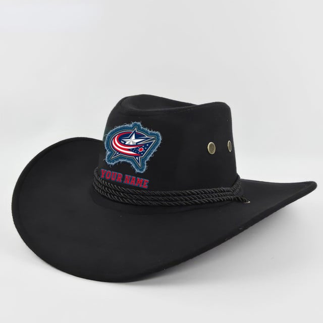 LIMITED EDITION - NEW CUSTOMIZED NHL18 CBJ COLUMBUS BLUE JACKETS COWBOY HAT