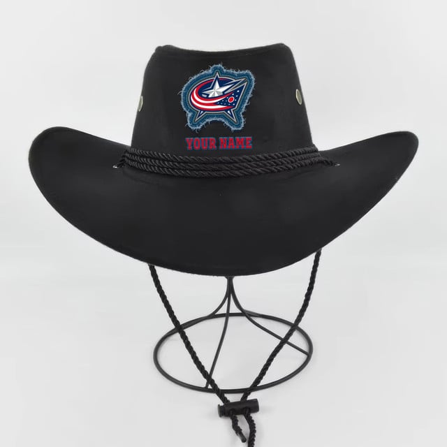 LIMITED EDITION - NEW CUSTOMIZED NHL18 CBJ COLUMBUS BLUE JACKETS COWBOY HAT