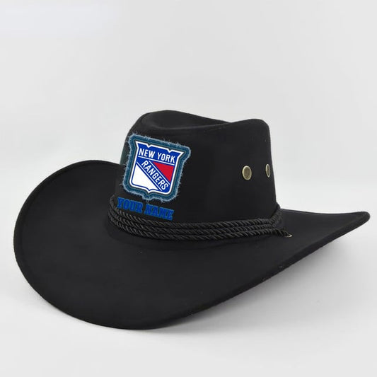 LIMITED EDITION - NEW CUSTOMIZED NHL24 NYR NEW YORK RANGERS COWBOY HAT