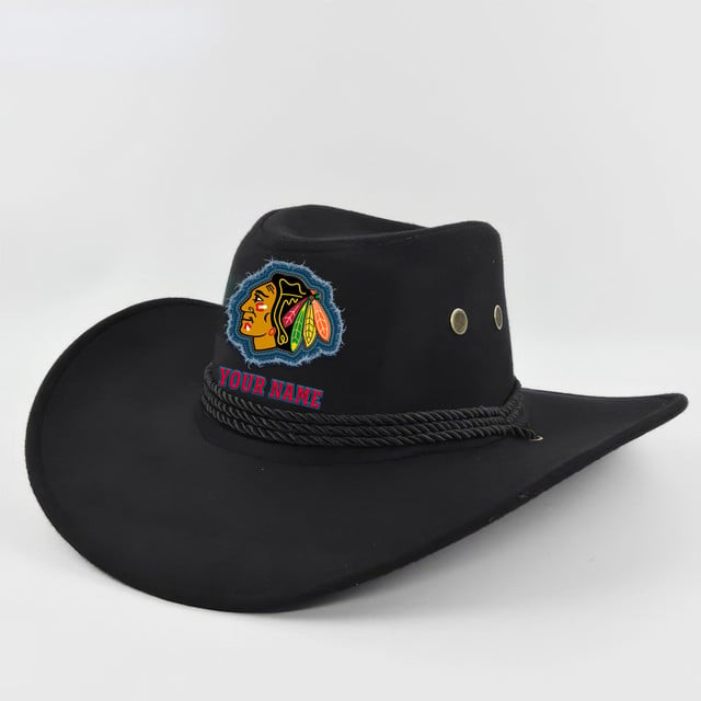 LIMITED EDITION - NEW CUSTOMIZED NHL08 CBH CHICAGO BLACKHAWKS COWBOY HAT