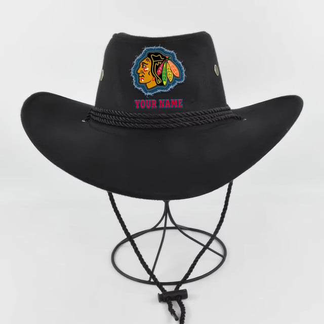 LIMITED EDITION - NEW CUSTOMIZED NHL08 CBH CHICAGO BLACKHAWKS COWBOY HAT