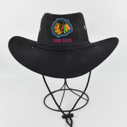 LIMITED EDITION - NEW CUSTOMIZED NHL08 CBH CHICAGO BLACKHAWKS COWBOY HAT