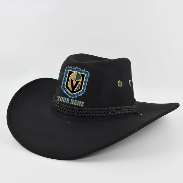 LIMITED EDITION - NEW CUSTOMIZED NHL04 VGK VEGAS GOLDEN KNIGHTS COWBOY HAT