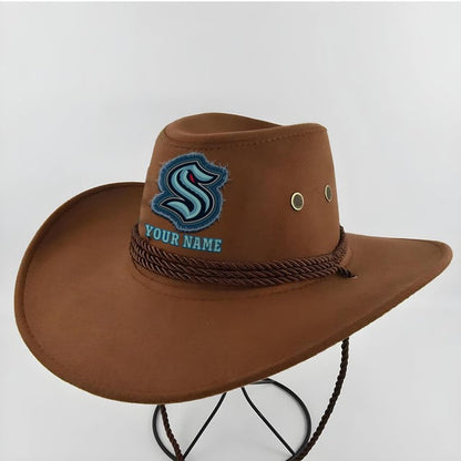 LIMITED EDITION - NEW CUSTOMIZED NHL20 STK SEATTLE KRAKEN COWBOY HAT
