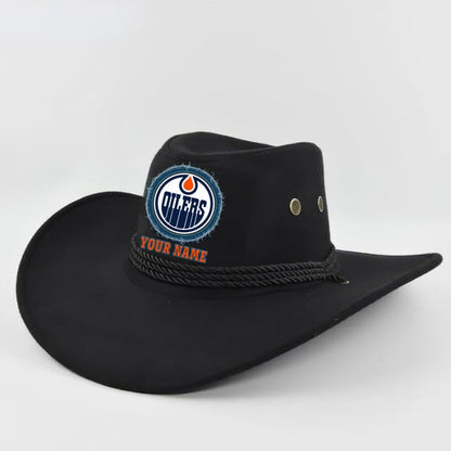 LIMITED EDITION - NEW CUSTOMIZED NHL03 EMO EDMONTON OILERS COWBOY HAT
