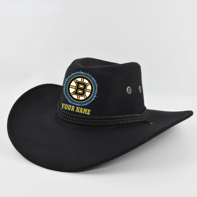 LIMITED EDITION - NEW CUSTOMIZED NHL02 BTB BOSTON BRUINS COWBOY HAT