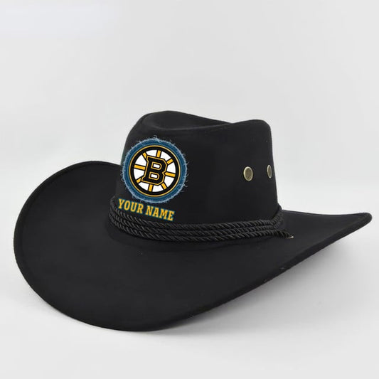 LIMITED EDITION - NEW CUSTOMIZED NHL02 BTB BOSTON BRUINS COWBOY HAT